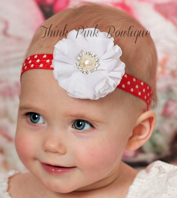 Baby Headbands, Baby headband, Valentines Headband, Newborn Headband. Headbands,girls headbands,baby girl headbands, Flower Headband. #9 by ThinkPinkBows