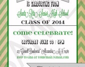 Senior High School Graduation Party Printable Invitation - Chevron Design - Custom, DIY, School Colors, Celebration, Trendy - GPC2000 Il_170x135