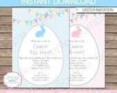 Easter Egg Hunt or Easter Brunch Invitation - INSTANT DOWNLOAD - EDITABLE Invitation file that you personalize at home with Adobe Reader Il_170x135