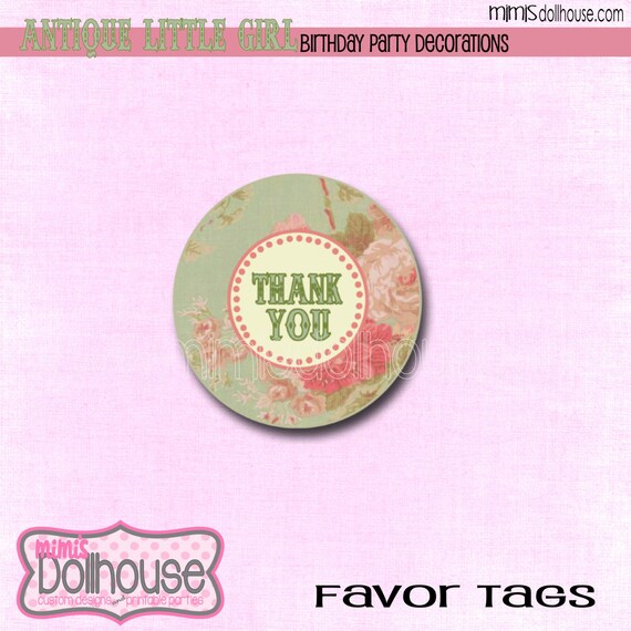 Antique Little Girl Favor Tags- Vintage Favor Tags Il_570xn