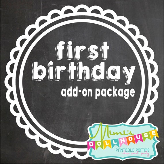 First Birthday Party Printable Add-on Package-ANY party design Il_570xn