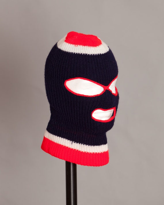 Vintage Ski Mask red black white