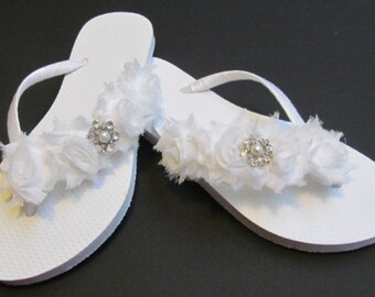 Bride Flip Flops Wedding Flip Flops Bridal Flip Flops