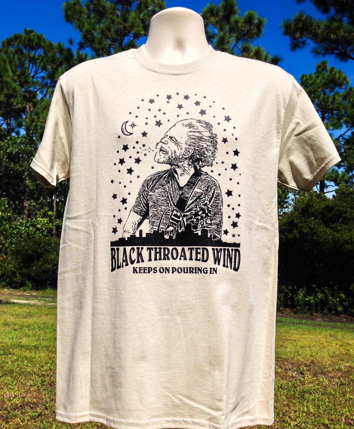 Black Throated Wind Bob Weir T shirt in mens and by MongoArts