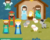 NATIVITY Digital Clipart, Christmas Clipart, Birth of Jesus Clipart / Instant Download Il_170x135