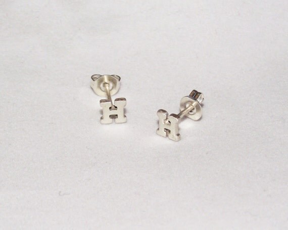 Initial Earrings Tiny stud earring personalized alphabet