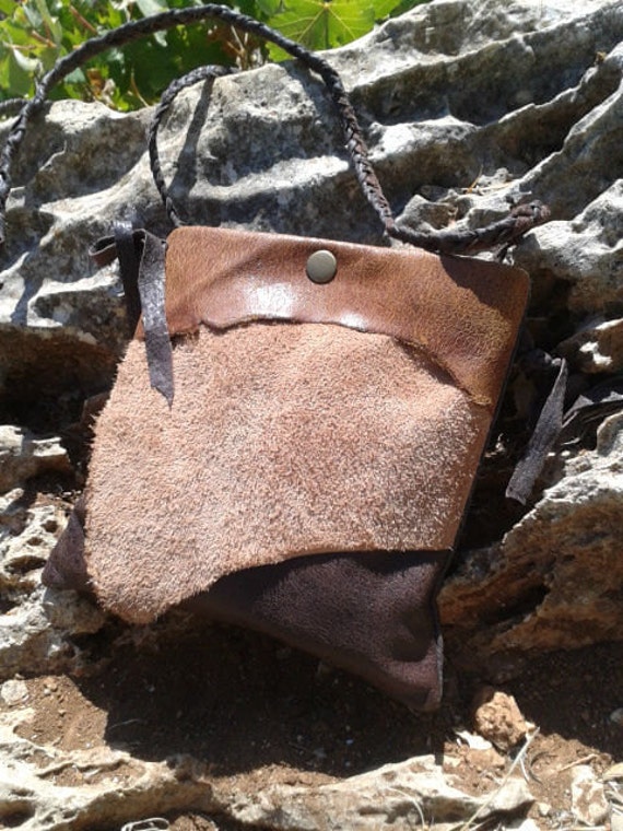 Valentine's Day SALE / Leather Purse Bag / Small Brown