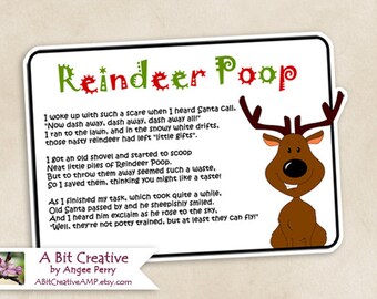 Reindeer Poop Christmas Stocking Stuffer Gag Gift Design - DIY Printable