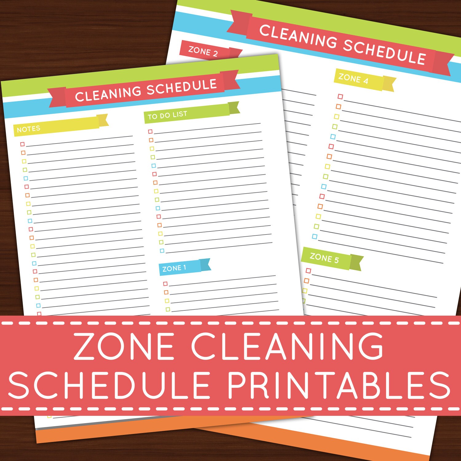 Zone Cleaning Schedule Printable DOWNLOAD for Arc and Erin
