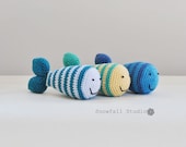 Eco Friendly Baby Toy - Design Your Own Crochet Fish - Natural Materials - Custom Rattle