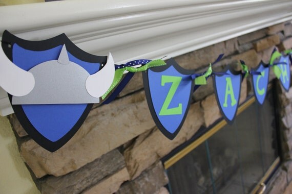 Viking Party Dragon Party Viking Birthday Banner Viking