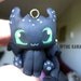 Toothless Figurine/Charm- Polymer clay Hand scupted, Hand painted