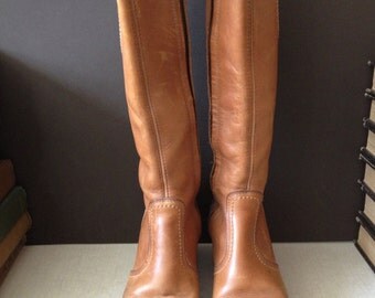justin leather high heel knee boot