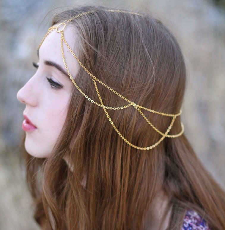 Libby Gold Head Chain hair jewelry chain chain headband
