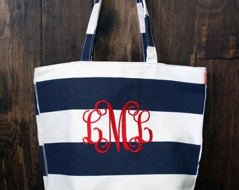 Popular items for striped beach bag on Etsy