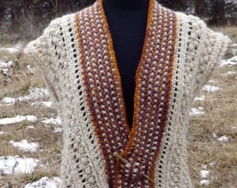 Berries & Lace Vest-Knitting Pattern for Hilltop Shetland Yarn