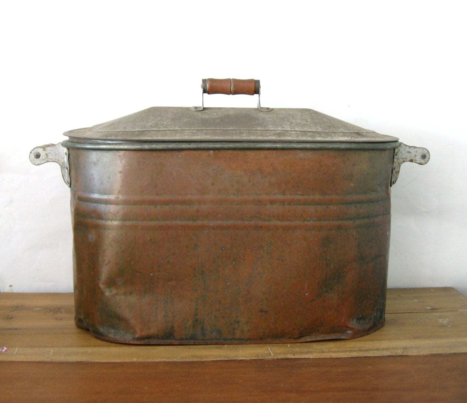 Antique Copper Boiler Large Copper Wash Tub Copper Bucket