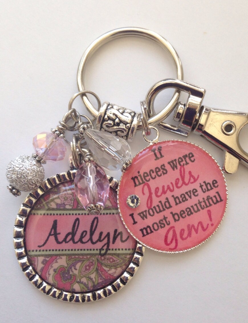 Personalized Niece keychain gift If Nieces were Jewels