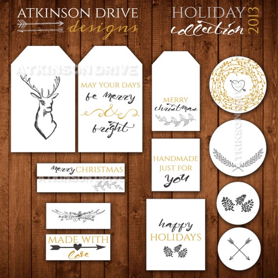 Rustic and Festive Printable Christmas Gift Tags: by AtkinsonDrive