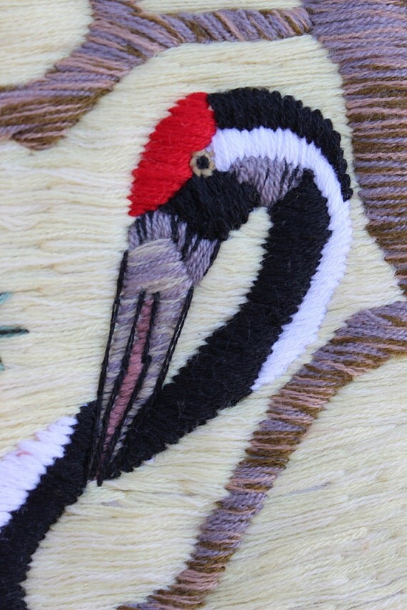 SALE Japanese Jute Hanging Wall Art Yarn Tapestry by CVCVintage