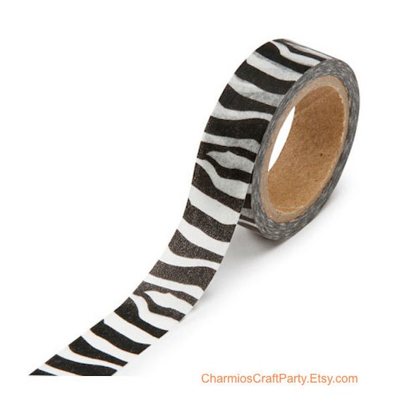 Black Zebra Stripe Japanese Washi Tape - Decorative Paper Tape - Scrapbooking Gift Wrap Packaging Party Supplies Il_570xn