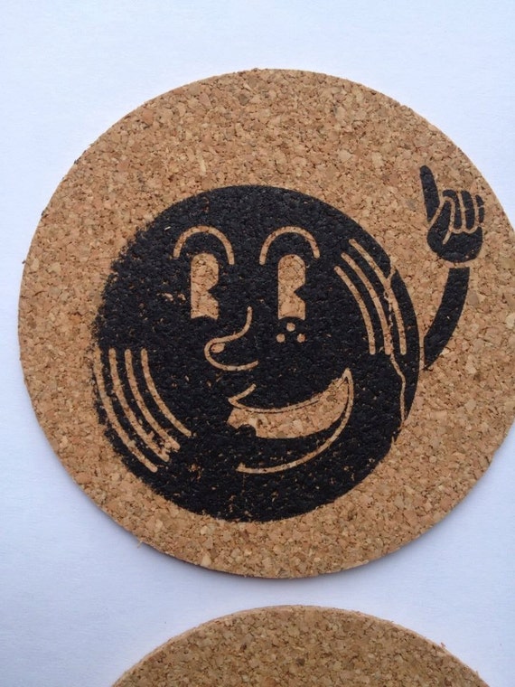 Items similar to 100 Custom 4" screen printed Cork Coasters on Etsy