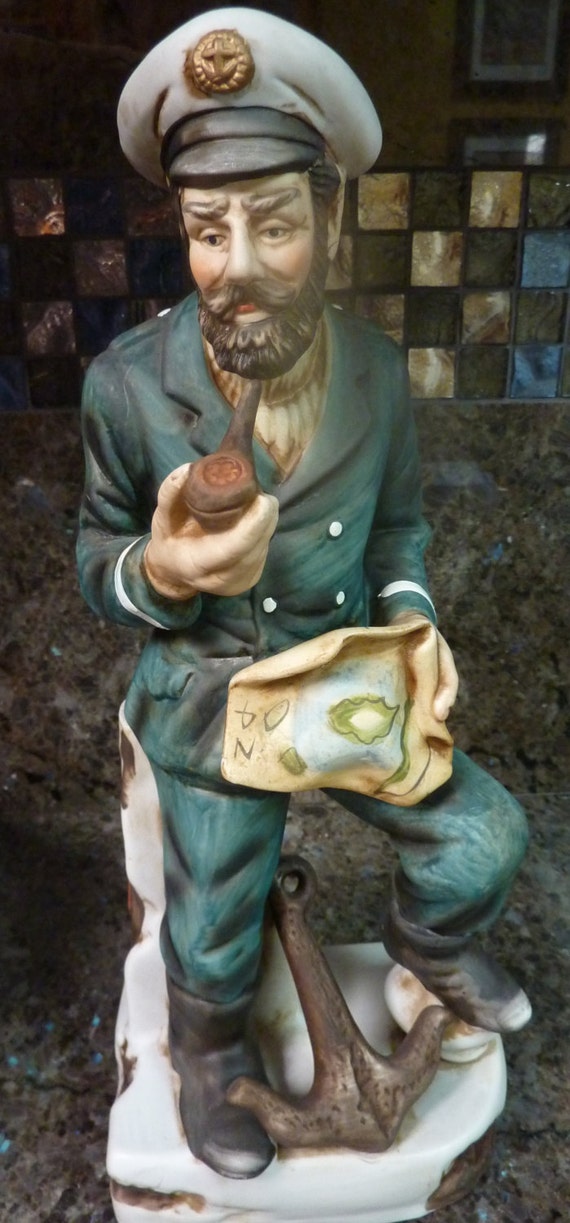 Ship Boat Captain Skipper Statue Large Vintage