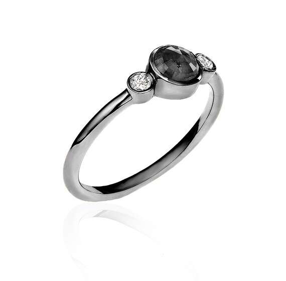 Black Gold & Black Rose Cut Diamond Ring