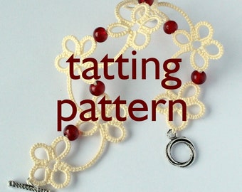 Garland - tatting bracelet/choker - tatting pattern in PDF, instant download, shuttle tatting, frivolite, chiacchierino, littleblacklace