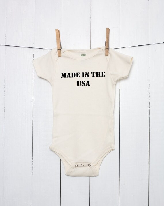 Items similar to Organic Cotton Baby Bodysuit Made in the USA Infant One Piece Screen Printed ...