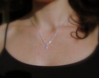 Sterling Silver, Dainty Star Necklace, Silver Star, Reach for the Stars, Shooting Star Necklace, Simple Tiny Star Jewelry