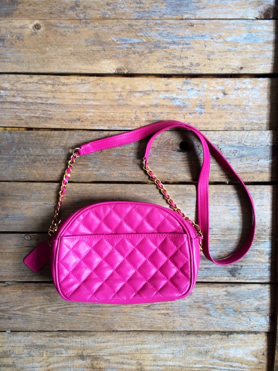 SALE Vintage Hot Pink Quilted Purse by ikindofloveit on Etsy