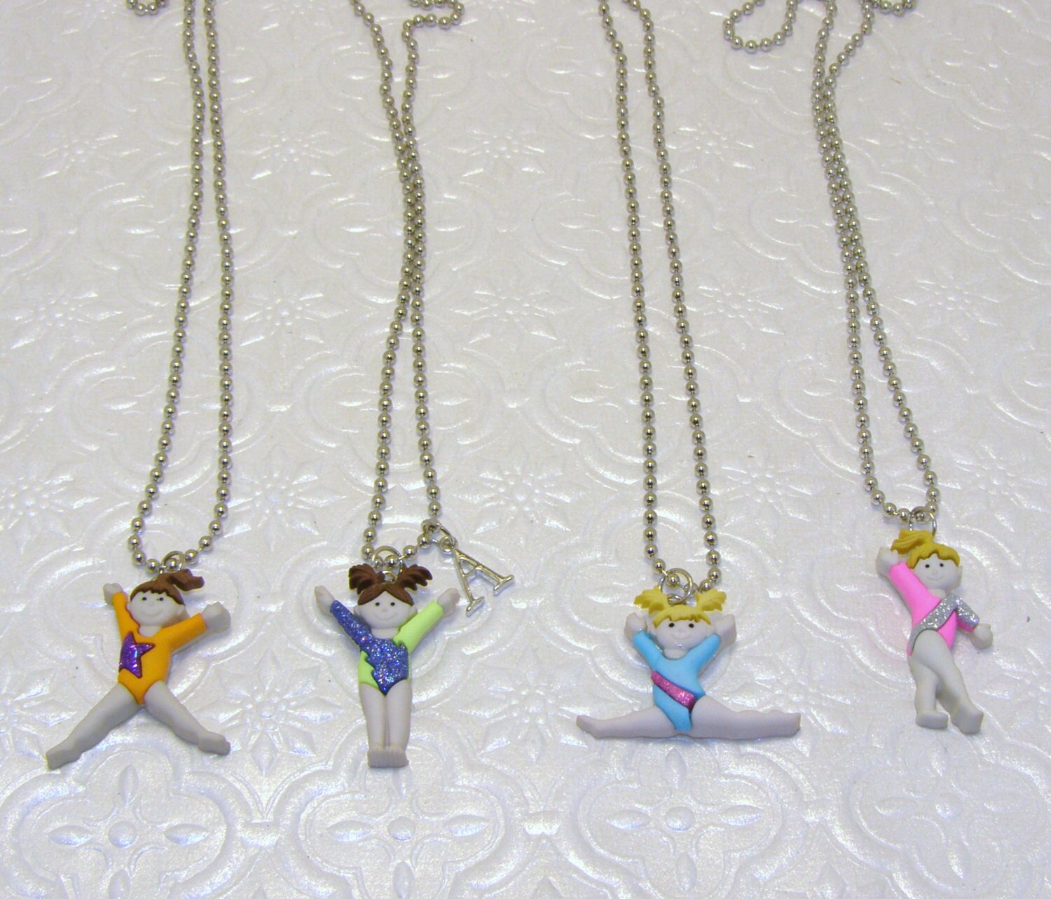 Gymnastic Girl Necklace With InitialsGirls by 24sevenjewelry