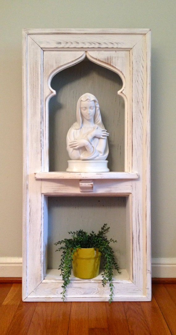 Antique Vintage New Orleans Louisiana Cypress Wall Niche