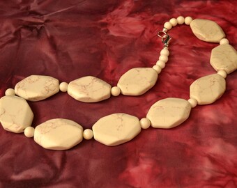 White Magnesite Womens Necklace
