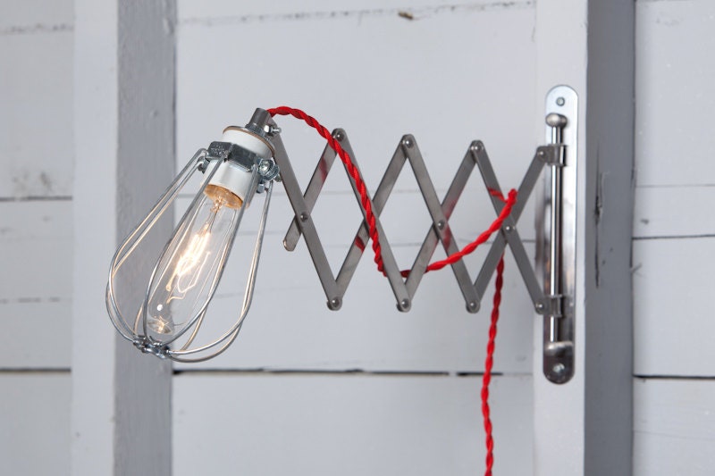 Scissor Wall Lamp Industrial Wall Light Wire Cage Sconce