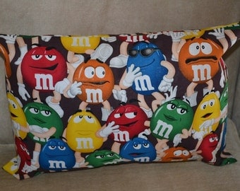 Travel Pillow Case / Child Pillow Case of M & M's CANDY