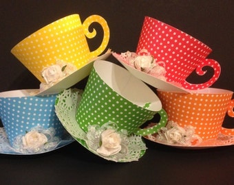 Cupcake holder, Tea Cups, Party Favors