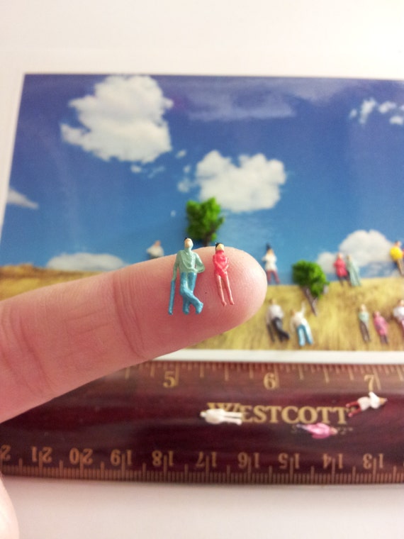 SALE 10 micro miniature plastic people figures diorama or