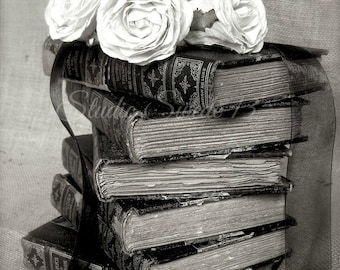 Black And White French Country Art Book Old Photograph Office Library Black And White French Country Art Book Old Photograph Office Library