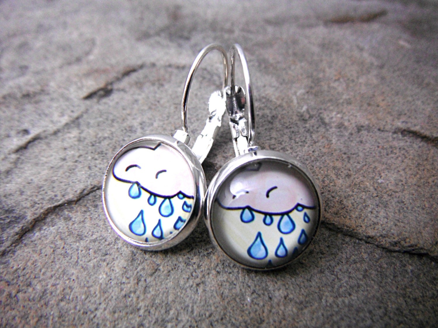 Rainy Day Earrings Cloud Earrings Rain Cloud Earrings