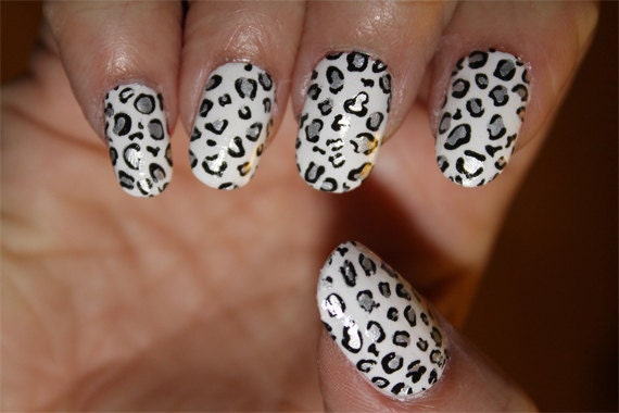 Free Shipping SNOW LEOPARD Print Nail Art LPS by NorthofSalem