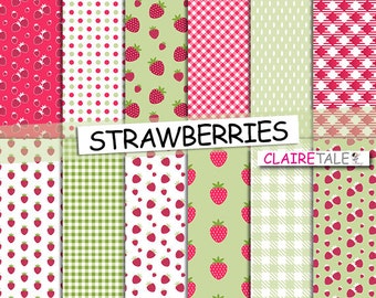 Popular items for strawberry pattern on Etsy