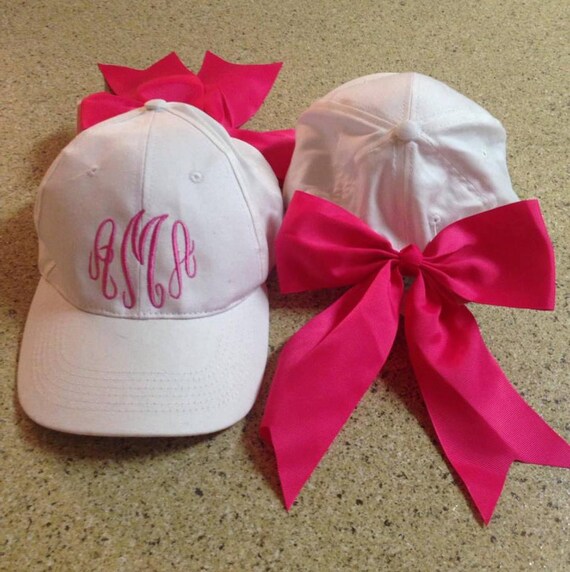 Items similar to Monogram baseball cap with bow! on Etsy