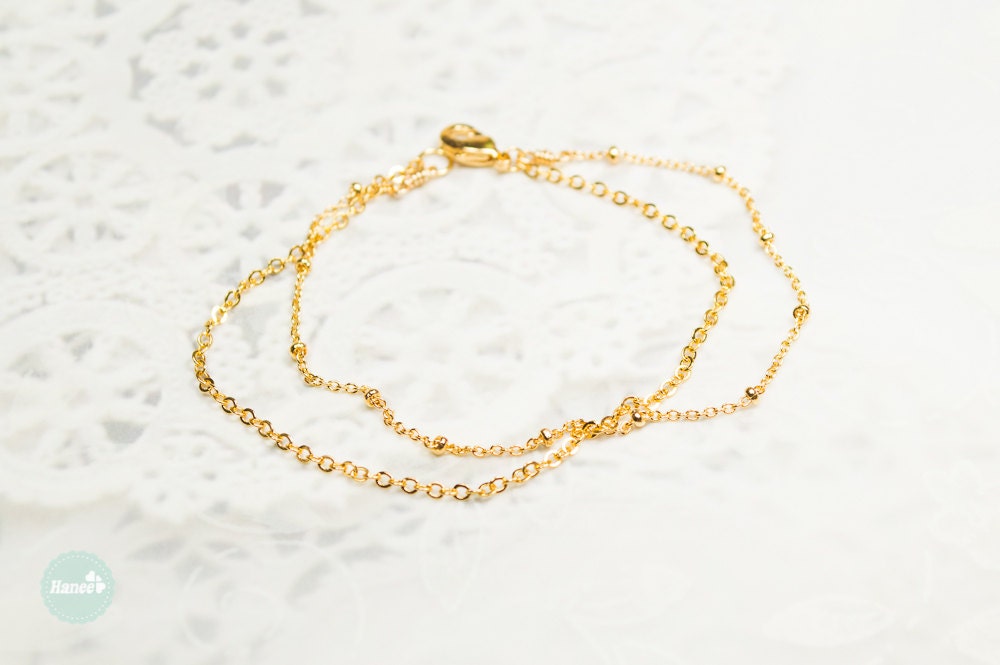 Satellite Double Layered Bracelet Satellite gold chain ball