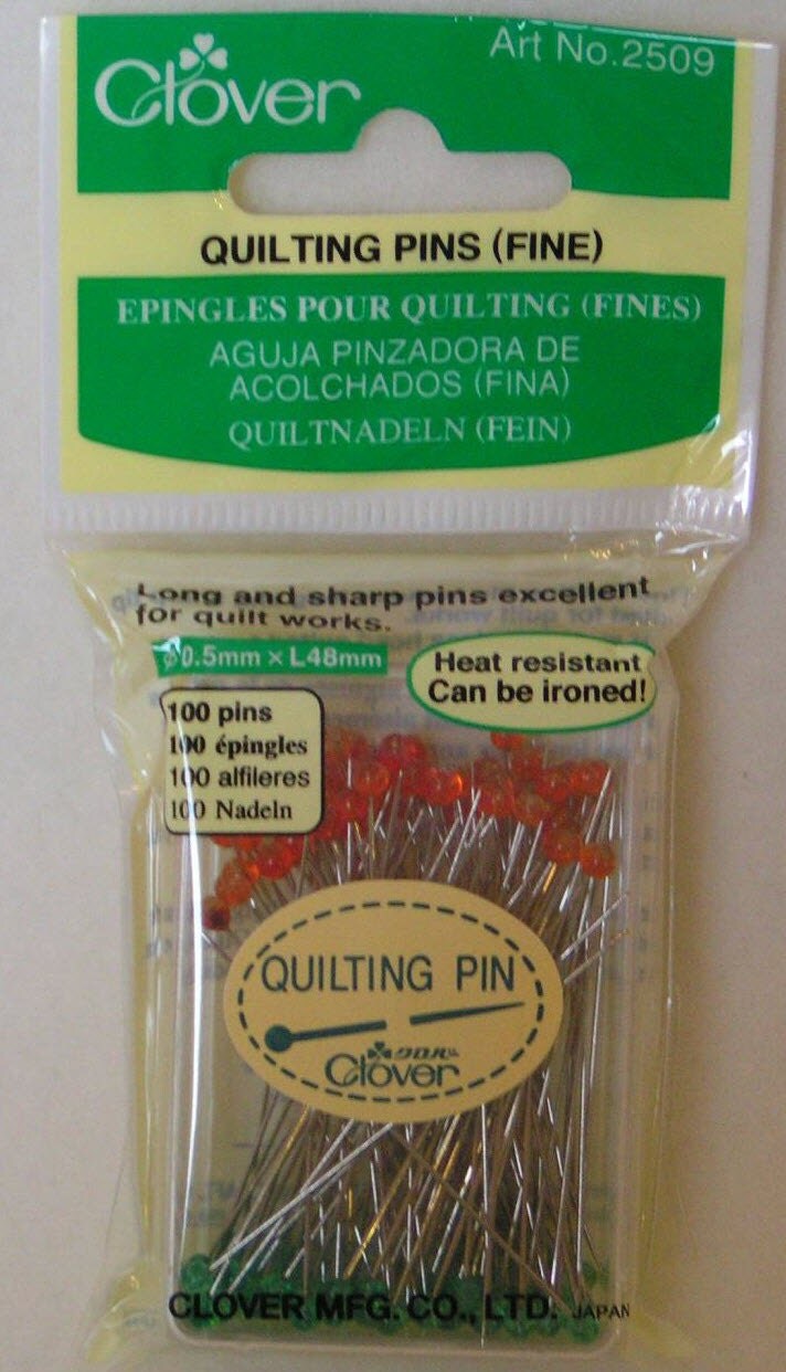 Quilting Pins Fine 100 pins Heat Resistant by WarmKittyQuilts