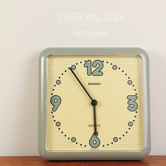 Staiger vintage wall clock Made in Germany by 98eVintage on Etsy