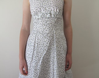 1950s vintage-style fine floral day dress