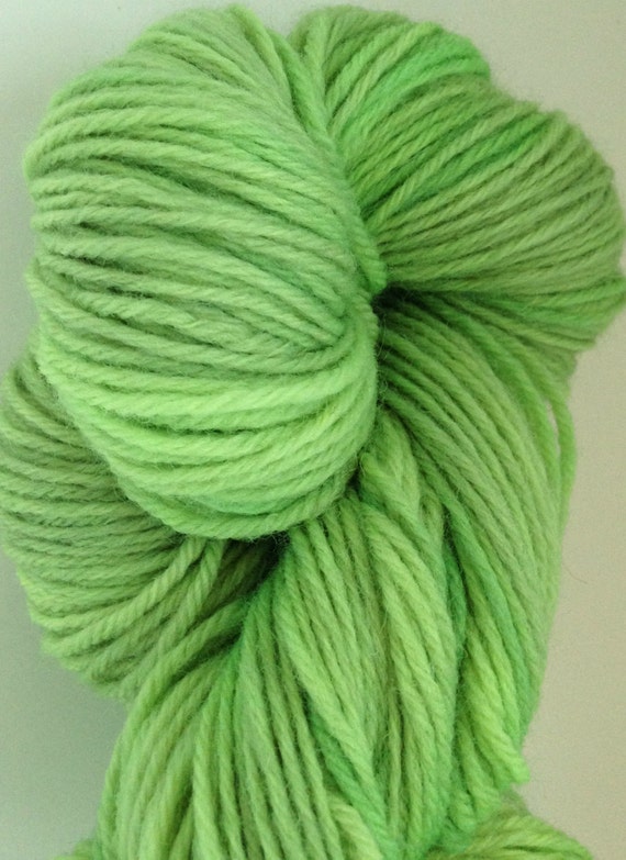 Green Hand Dyed Yarn 100Wool Aran/Heavy by IndigoKittyYarns