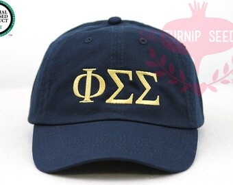Phi Sigma Sigma Greek Only Sorority Baseball Cap - Custom Color Hat and Embroidery.